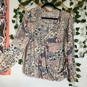 Knox Rose | Floral Split Front Boho Blouse